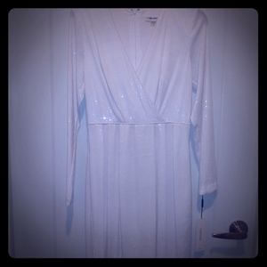 Calvin Klein dress white sequin dress new with tag